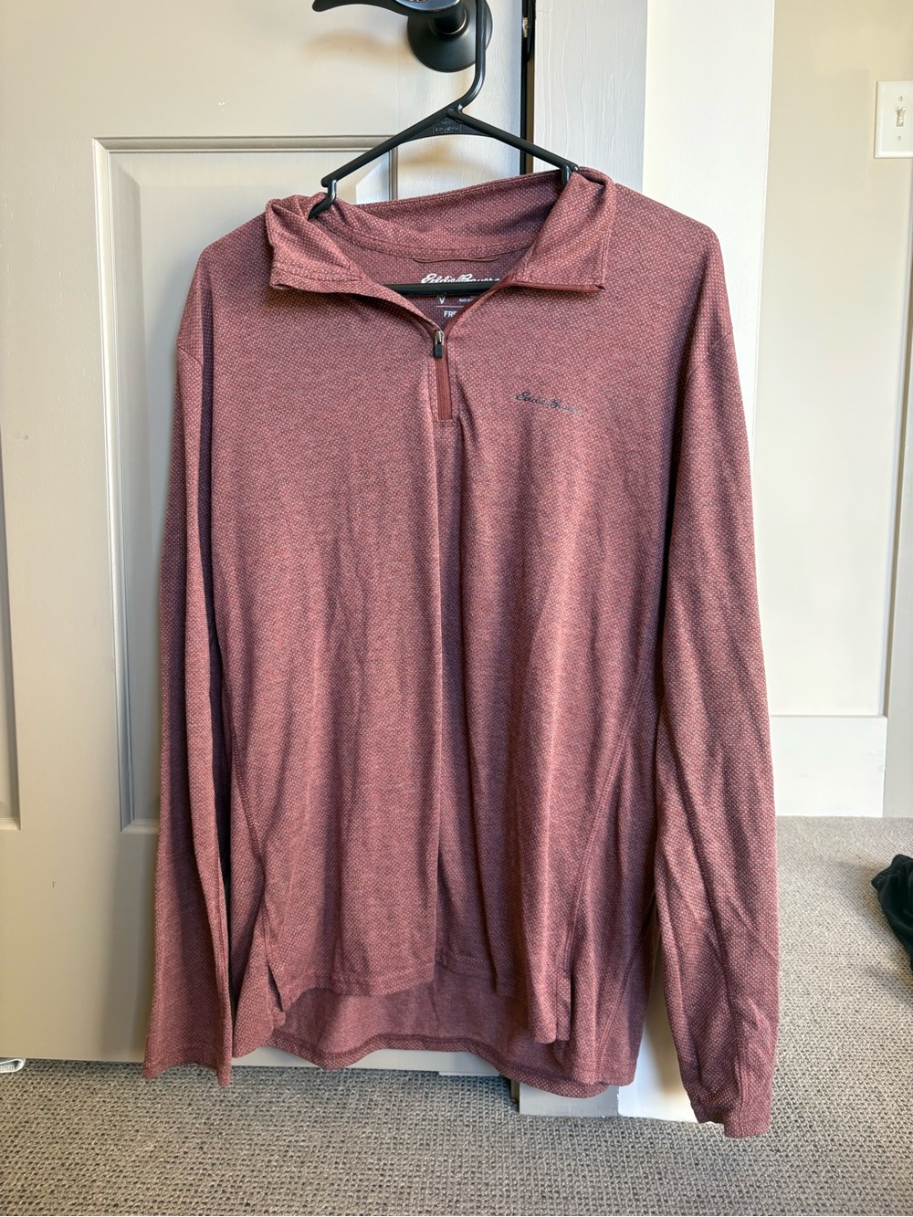 Eddie Bauer Men's Quarter-Zip Sweater - Rosewood Heather